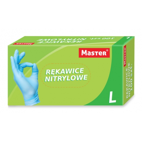 Rękawice nitrylowe bezpudrowe "M" MASTER S-084 