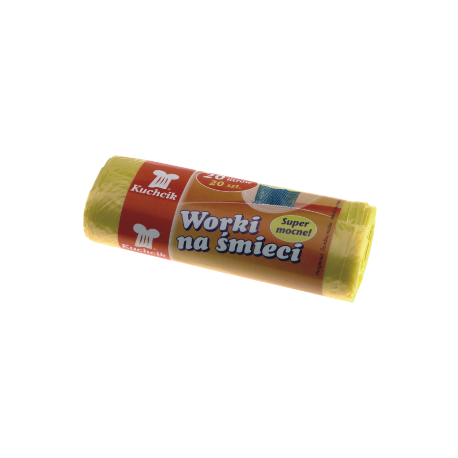 Worki sanitarne, super mocne HDPE, Kuchcik  żółte 20L, a'20